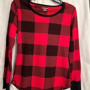 Old Navy black and red checkered waffle shirt